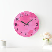 Horloge ronde rose vif (Maison)