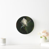 Horloge Ronde Rosebud blanc (Maison)