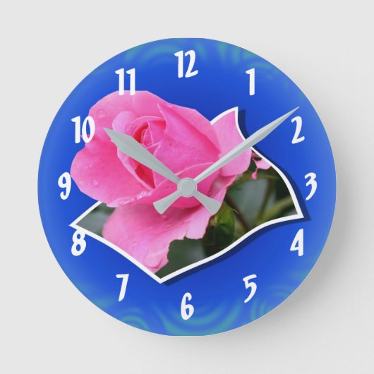 Horloge Ronde Rosebud Rose De Limites Art Fleur (Recto)