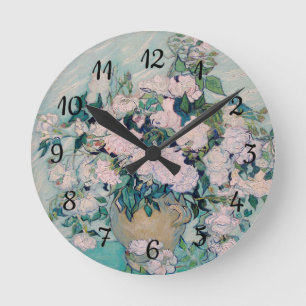 Horloge Ronde Roses blanches-1890-Vincent van Gogh