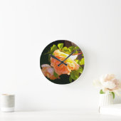 Horloge Ronde Roses de pêche par pays (Maison)