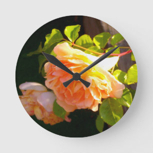 Horloge Ronde Roses de pêche par pays