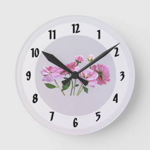 Horloge Ronde Roses minuscules roses