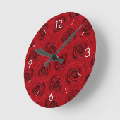 Horloge Ronde Roses rouges personnalisées (Angle)