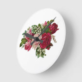 Horloge Ronde Roses victoriens classiques Romance lys de la vall (Angle)