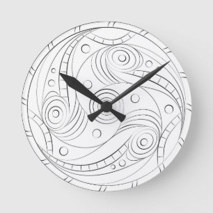 Horloge Ronde Rosette Ronde Spirale Trypillienne Minimaliste