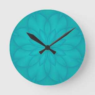 Horloge Ronde Rosette Turquoise