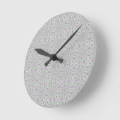 Horloge Ronde Rosettes de Noël rose et vert (Angle)