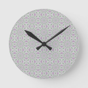 Horloge Ronde Rosettes de Noël rose et vert