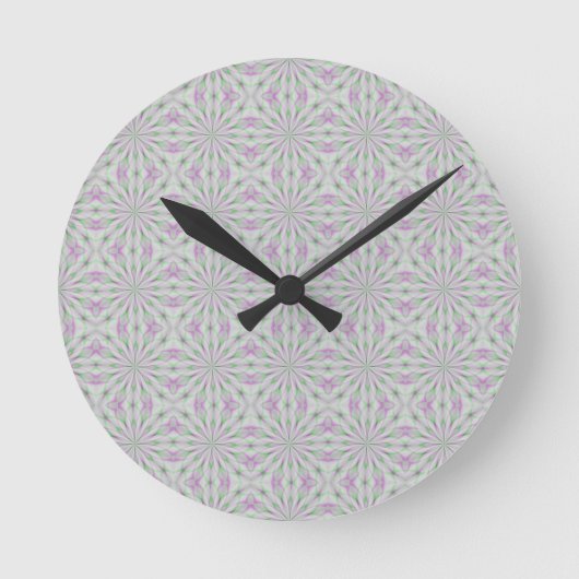Horloge Ronde Rosettes de Noël rose et vert (Recto)