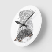 Horloge Ronde Rottweiler Chien Art (Angle)