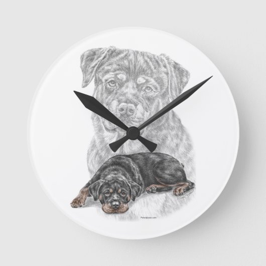 Horloge Ronde Rottweiler Chien Art (Recto)