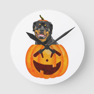 Horloge Ronde Rottweiler Halloween