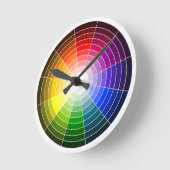 Horloge Ronde Roue couleur artiste Arc en arc-en-ciel (Angle)