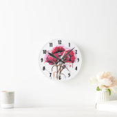 Horloge Ronde Rouge Aquarelle Populaire Conception (Maison)