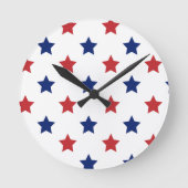 Horloge Ronde Rouge, Blanc Et Bleu (Recto)