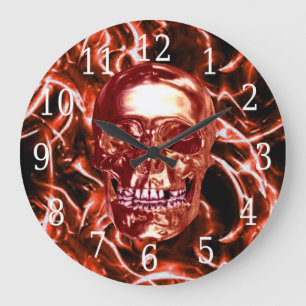 Horloge ronde rouge Chrome électrique