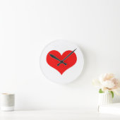 Horloge Ronde Rouge Coeur mignon Saint Valentin Couleur blanche (Maison)