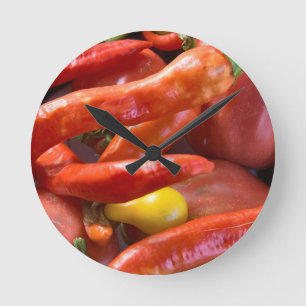 Horloge Ronde Rouge en feu