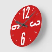 Horloge Ronde Rouge et large numbers (Angle)