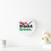 Horloge Ronde Rouge, Noir et Vert. (Maison)