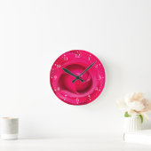 Horloge Ronde Rouge romantique Rose rose (Maison)