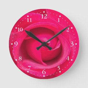Horloge Ronde Rouge romantique Rose rose