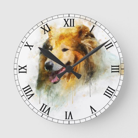 Horloge Ronde Rough Collie (Recto)