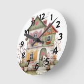 Horloge Ronde Round Acrylic Clock Country Cottage (Angle)