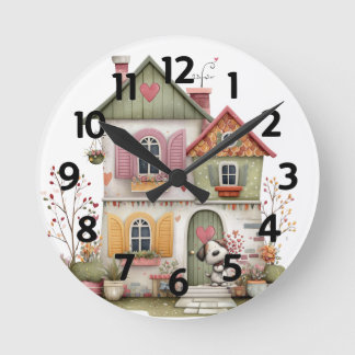 Horloge Ronde Round Acrylic Clock Country Cottage