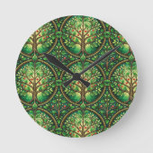 Horloge Ronde Round wall clock with a vibrant tree pattern (Recto)