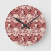 Horloge Ronde Rousseur Floral Motif Sans Couture Grandes Fleurs  (Recto)