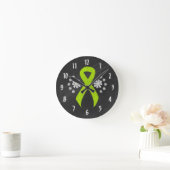Horloge Ronde Ruban Chalkboard Lime Green Awareness (Maison)