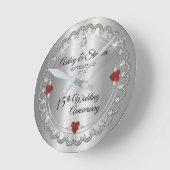 Horloge Ronde Rubis élégants | Diamants 15e anniversaire de mari (Angle)