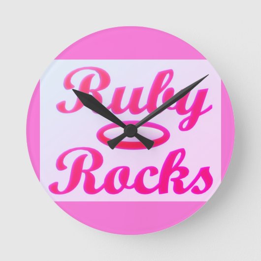 Horloge Ronde Ruby Rocks design SWEET PINK (Recto)