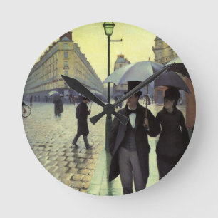Horloge Ronde Rue de Paris par temps de pluie par Gustave Caille
