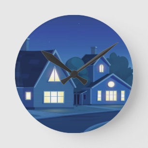 Horloge Ronde Rue Suburban