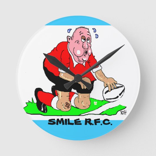 HORLOGE RONDE RUGBY CLOCK (Recto)