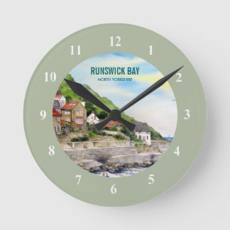 Horloge Ronde Runswick Bay North Yorkshire Angleterre Aquarelle