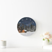 Horloge Ronde Russe Cabine neige hiver (Maison)