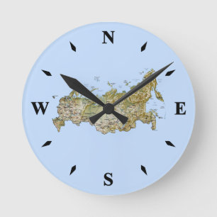 Horloge Ronde Russia Map