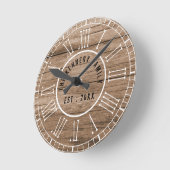 Horloge Ronde Rustic Barn Wood Farmhouse (Angle)