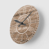 Horloge Ronde Rustic Barn Wood Farmhouse (Angle)