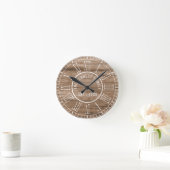Horloge Ronde Rustic Barn Wood Farmhouse (Maison)