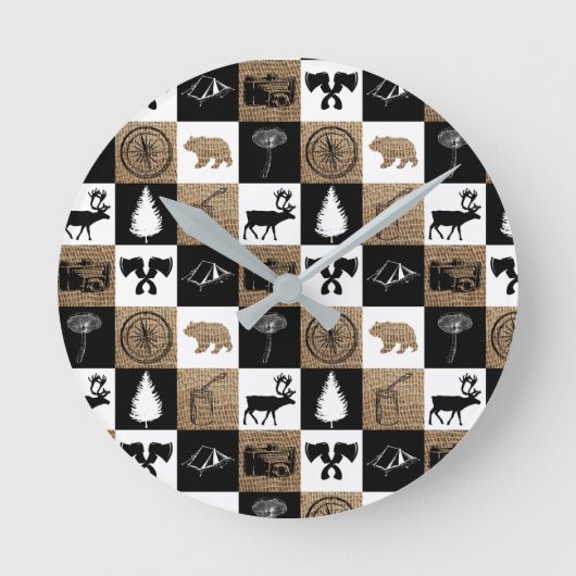 Horloge Ronde Rustic Camping Outdoors Adventure (Recto)