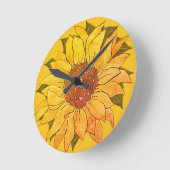 Horloge Ronde Rustic Golden Yellow (Angle)