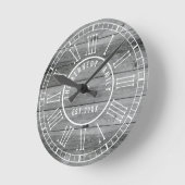 Horloge Ronde Rustic Gray Wood Family (Angle)