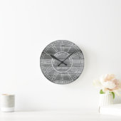 Horloge Ronde Rustic Gray Wood Family (Maison)