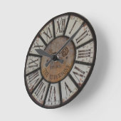 Horloge Ronde Rustic Industrial Farmhouse (Angle)