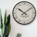 Horloge Ronde Rustic Paper 1st Wedding Anniversary Wall Clock<br><div class="desc">Celebrate your first wedding anniversary with a rustic parchment paper clock with roman numerque. Juste add your names and wedding date and hang it on your wall.</div>